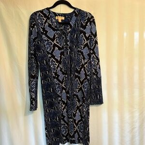 Ladies size M Michael Michael Kors blue/black/white snake print dress